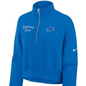 NIKE DETROIT LIONS WOMENS BLUE PHOENIX QTR ZIP